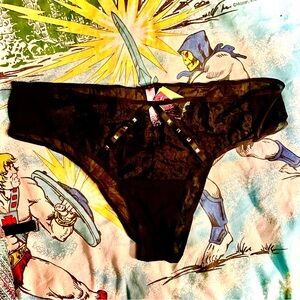 Adore Me Black Cheeky Panties with Studded Front Detail